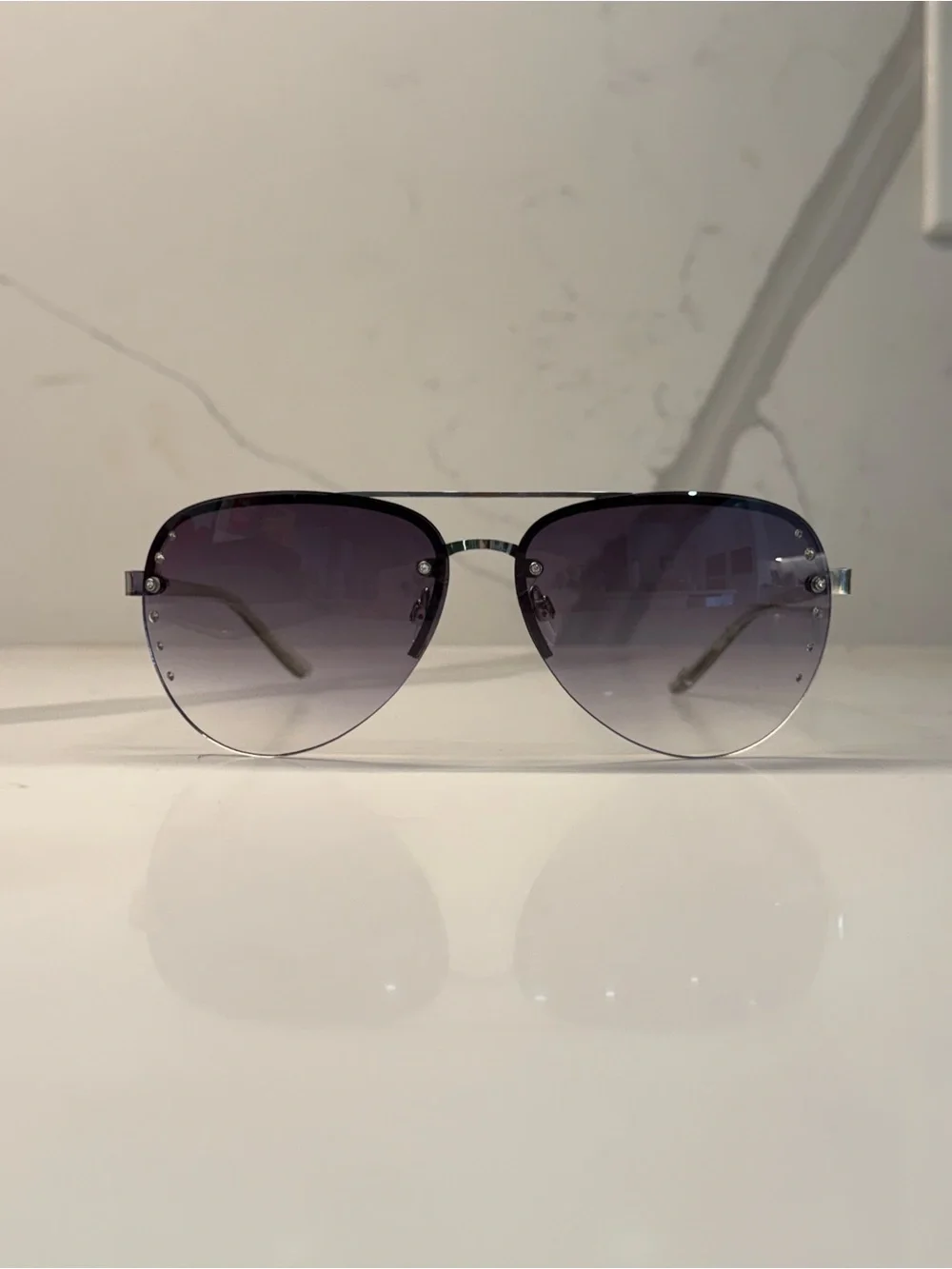 Foster Grant Women's Aviator Sunglasses with Gradient Grey Lenses